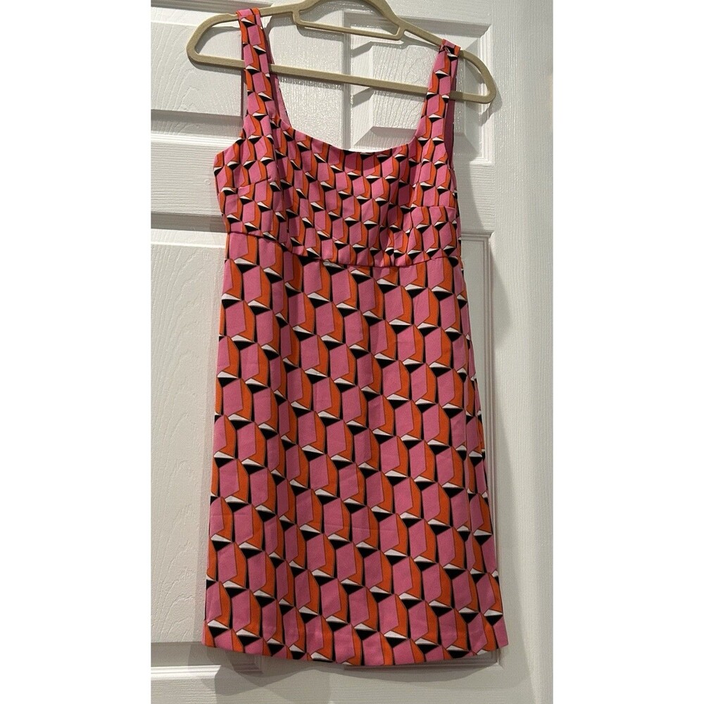 Diane Von Furstenberg Geometric Print Sleeveless Sheath Dress Size S